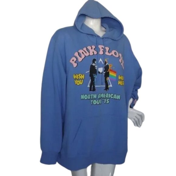 PINK FLOYD Wish You Were Here Hoodie, 3XL, LIGHT BLUE Pullover Sweatshirt - Picture 4 of 13